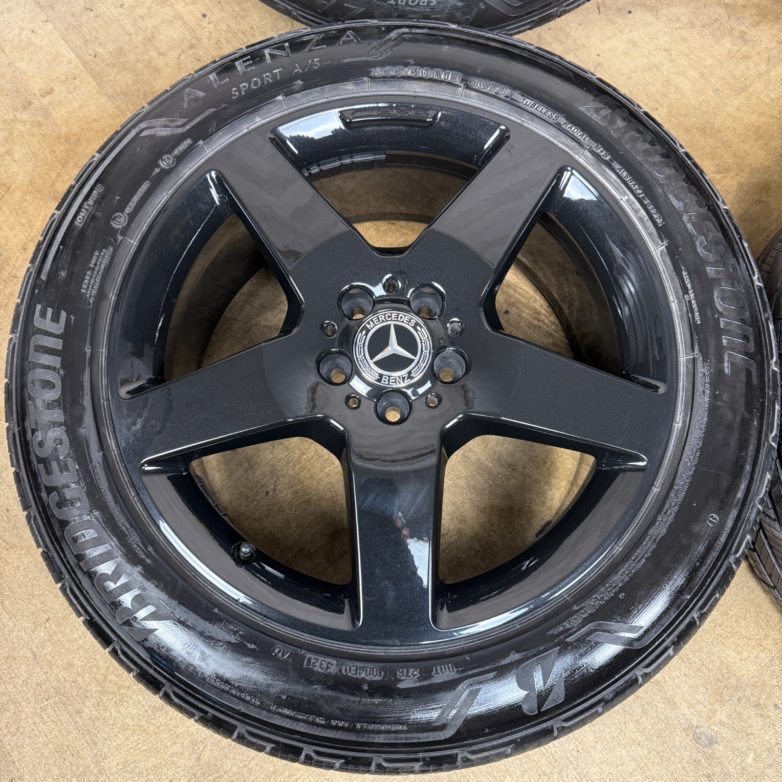 19'' GENUINE MERCEDES AMG 5 SPOKE ML GLE BLACK ALLOY WHEELS ALLOYS TYRES