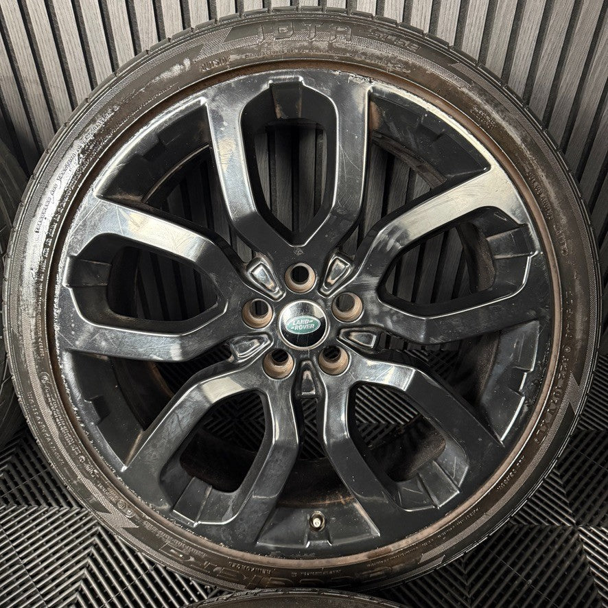 22" GENUINE RANGE ROVER SPORT LAND DISCOVERY BLACK WHEELS TYRES ALLOYS 5004
