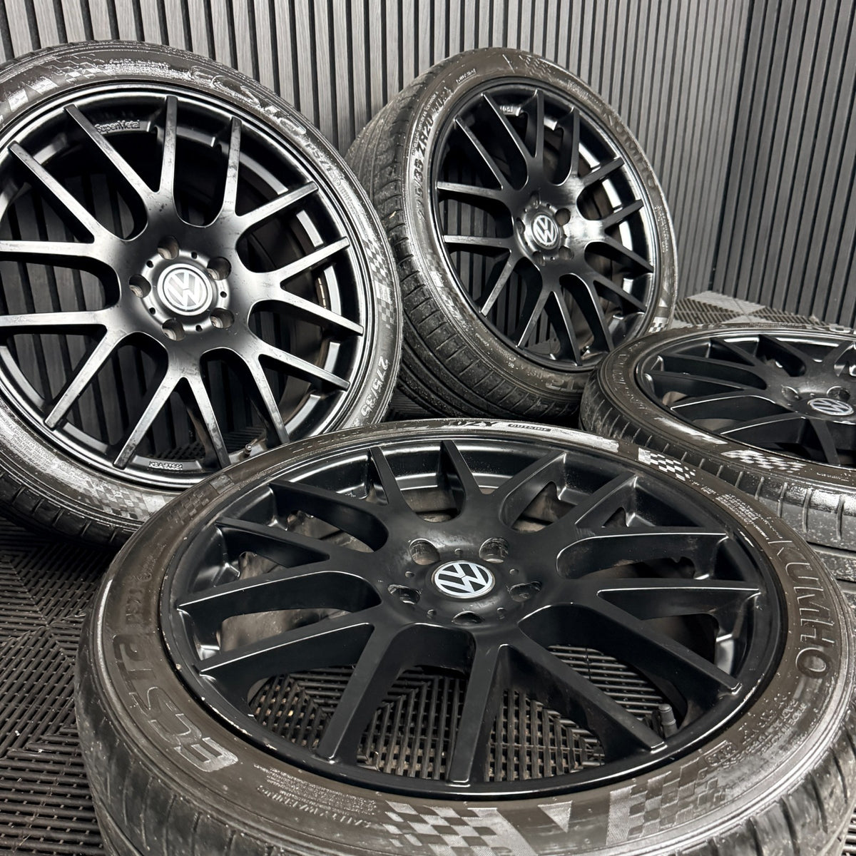 20'' VW Transporter T6 T6.1 T5 Trident Black Supermetal Alloy Wheels Tyres