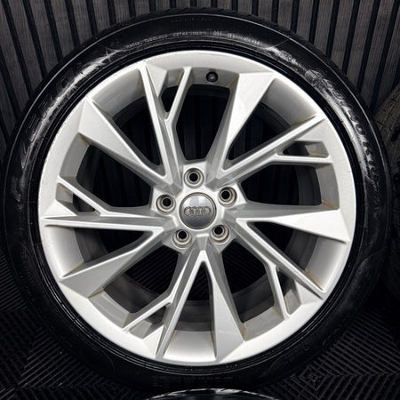 18" Audi A5 Silver Multispoke Alloy Wheels Alloys Tyres 8W0601025FM Genuine