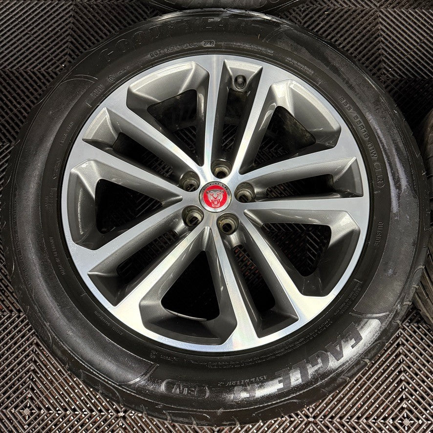 19'' GENUINE JAGUAR F PACE GREY DC 5 DOUBLE SPOKE ALLOY WHEELS TYRES 5X108