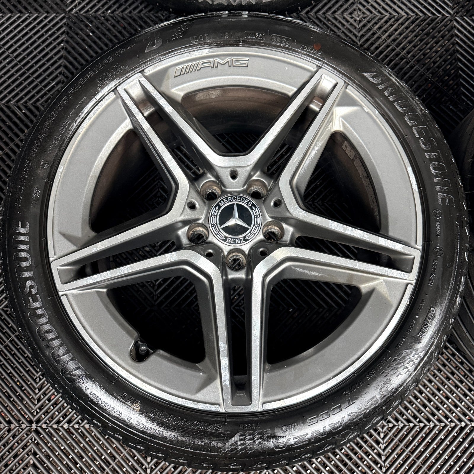 18'' Mercedes AMG C Class W205 Grey 5 Spoke Alloy Wheels Tyres Alloys Genuine