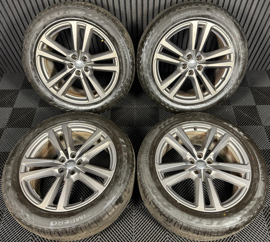 20'' GENUINE AUDI Q7 S LINE 5 DOUBLE SPOKE ALLOY WHEELS ALLOYS TYRES 4M0601025H