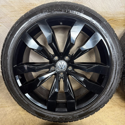 20'' GENUINE VW TIGUAN R LINE SUZUKA BLACK ALLOY WHEELS TYRES ALLOYS 5NA601025G