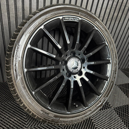 1X 18'' GENUINE AMG MERCEDES A CLASS CLA W176 BLACK ALLOY WHEEL TYRE A1764010200