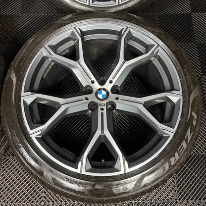 21'' GENUINE BMW X5 X6 G05 G06 741M M SPORT ALLOYS WHEELS ALLOYS TYRES