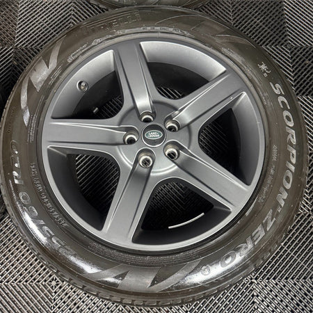 20'' GENUINE LAND ROVER DEFENDER 5 SPOKE 5094 GREY ALLOY WHEELS TYRES ALLOYS