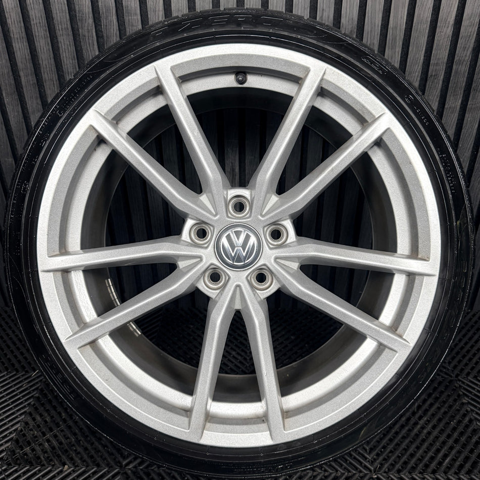 1X 19'' VW Golf R Pretoria Silver GTI MK7 Alloy Wheel Tyre 5G0601025AJ Genuine