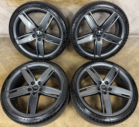 19'' GENUINE AUDI S3 A3 S LINE GREY ALLOY WHEELS ALLOYS TYRES 8V0601025AS