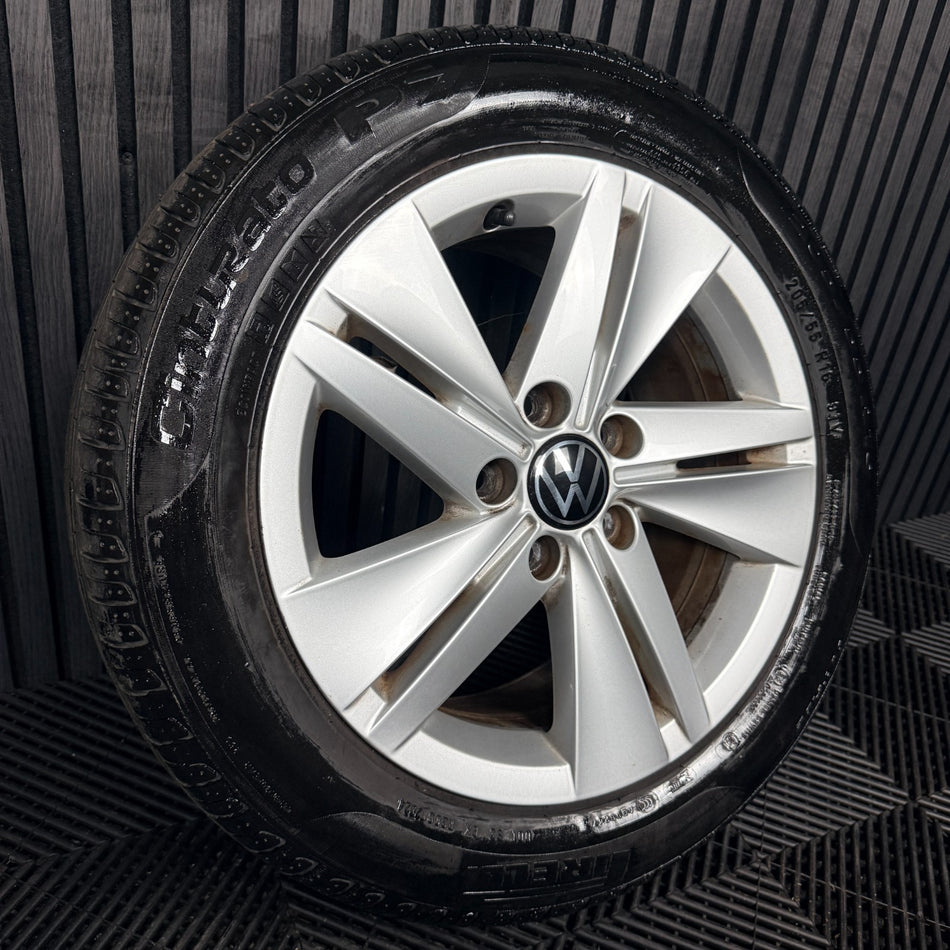 1X 16'' VW Golf MK8 Norfolk Alloy Wheel Tyre GT Single 5H0601025 Genuine
