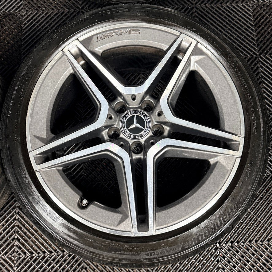 18'' Mercedes AMG C Class W205 Grey 5 Spoke Alloy Wheels Tyres Alloys Genuine