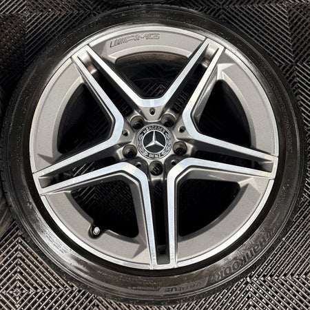 18'' Mercedes AMG C Class W205 Grey 5 Spoke Alloy Wheels Tyres Alloys Genuine