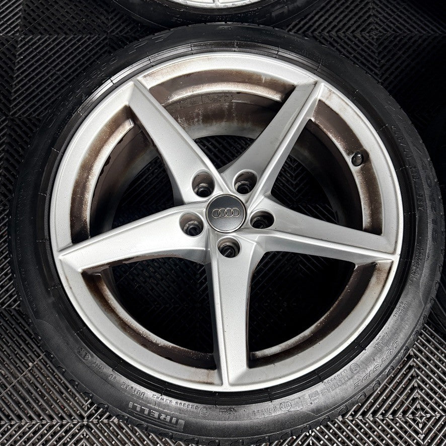 18" Audi A5 S Line Silver 5 Spoke Wheels Alloys Tyres 8W0601025BG Genuine