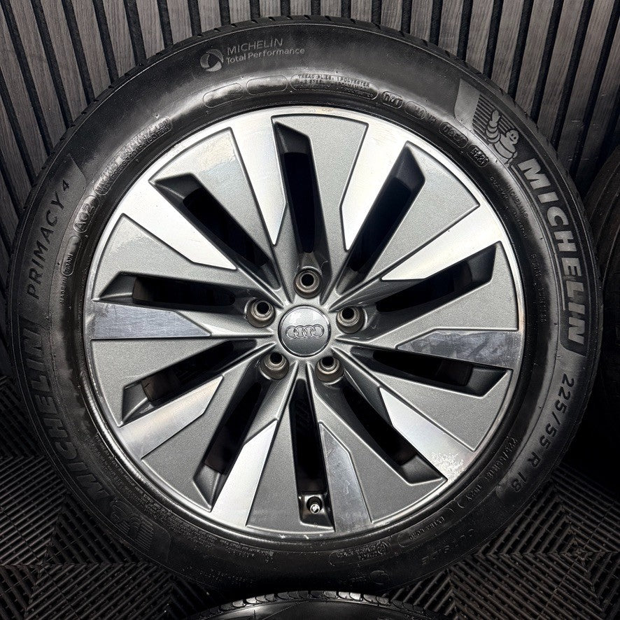 18'' Audi A6 C8 Multispoke Grey DC Spoke Alloy Wheels Tyres 4K0601025B Genuine