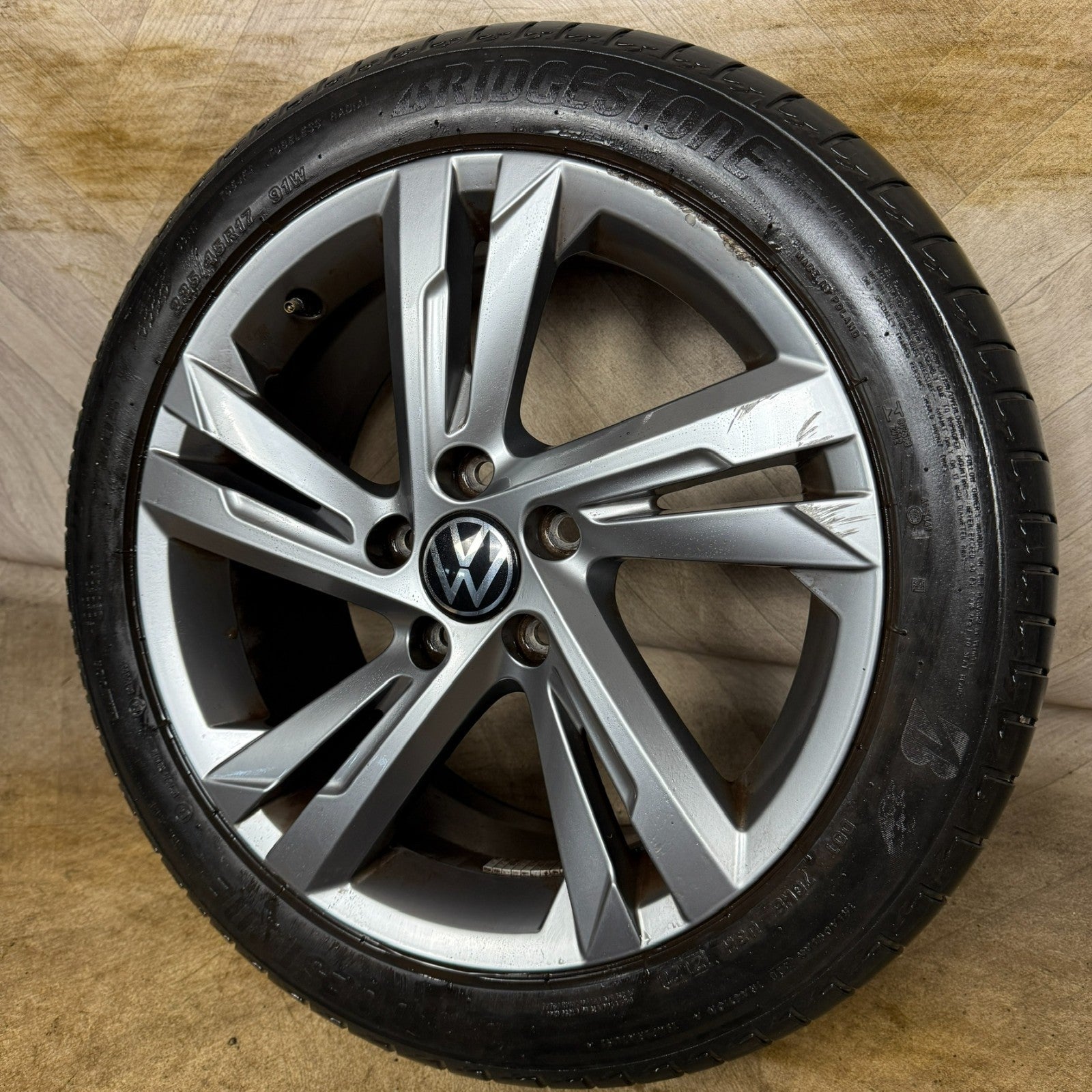 1X 17'' GENUINE VW GOLF R LINE VALENCIA GTD GTI MK8 ALLOY WHEEL TYRE 5H0601025AF