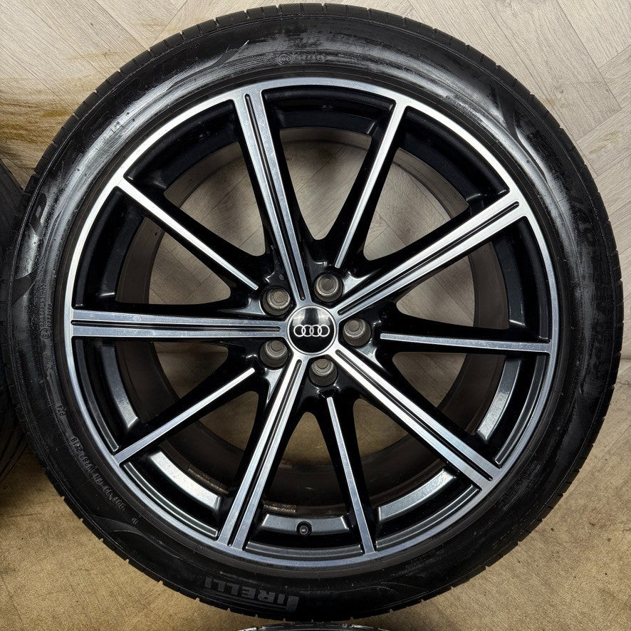 21'' GENUINE AUDI Q7 S LINE RS BLACK DC ALLOY WHEELS ALLOYS TYRES 4M0601025CC
