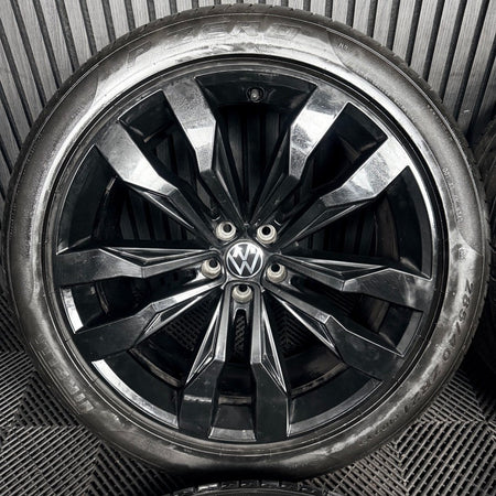 21'' VW Touareg Suzuka Black R Line Alloy Wheels Tyres Q7 760601025D Genuine