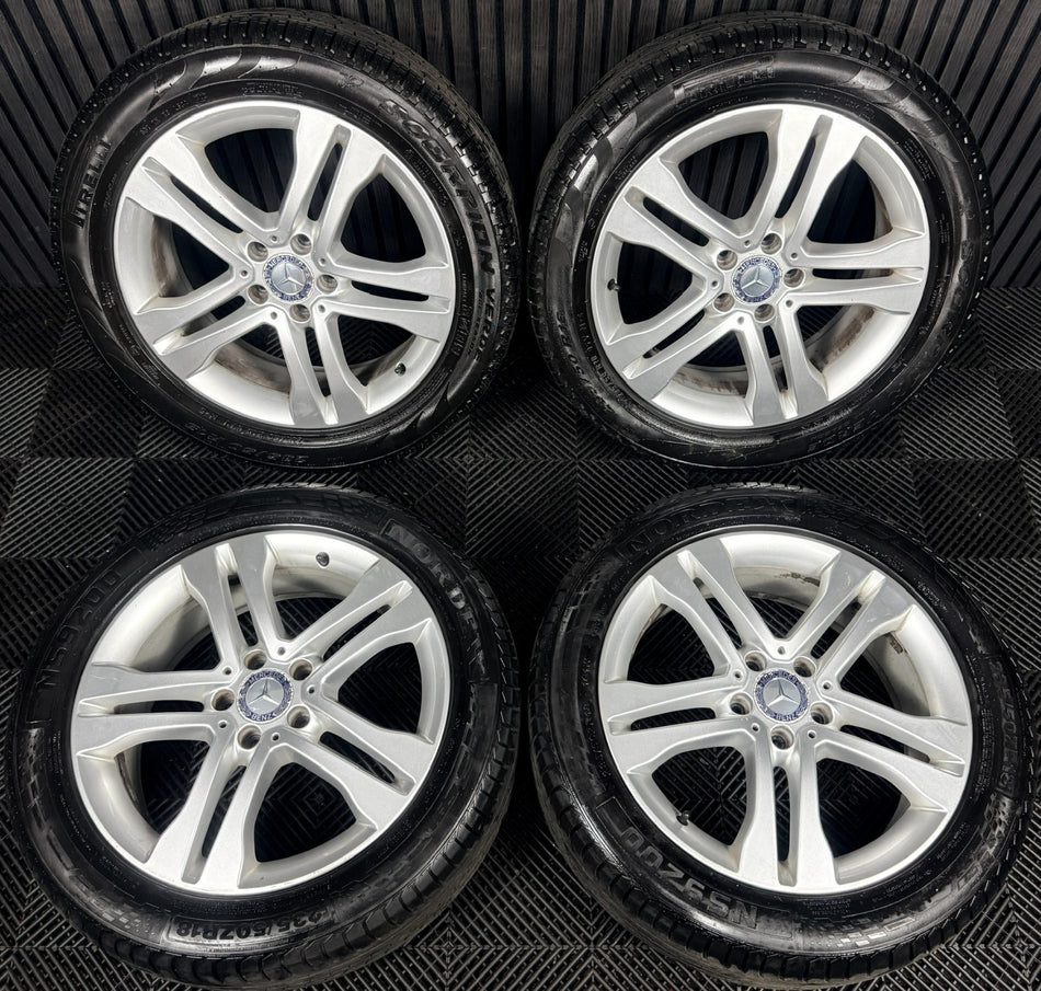18'' Mercedes GLA Silver 5 Double Spoke Wheels Tyres Alloys A1564011300 Genuine