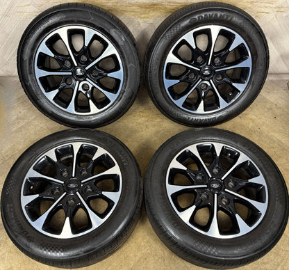 17" GENUINE FORD TRANSIT CUSTOM BLACK DC ALLOY WHEELS TYRES HK21EA