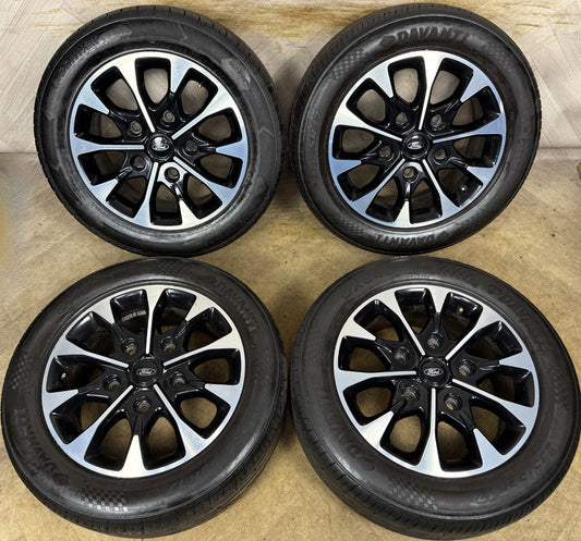 17" GENUINE FORD TRANSIT CUSTOM BLACK DC ALLOY WHEELS TYRES HK21EA