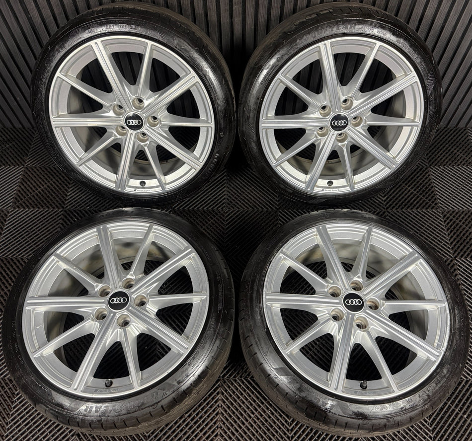 18'' GENUINE AUDI A3 S LINE SILVER S3 ALLOY WHEELS ALLOYS TYRES 8Y0601025M