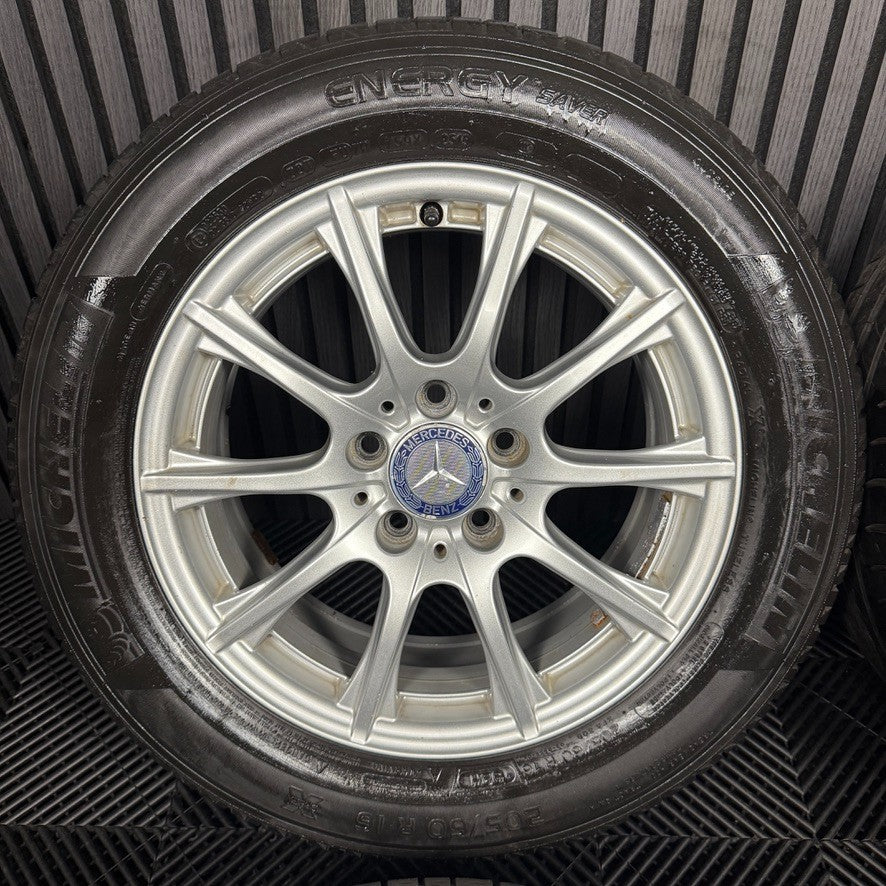 16'' GENUINE MERCEDES C CLASS W205 SILVER ALLOY WHEELS TYRES ALLOYS A2054012400