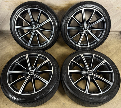 21'' GENUINE AUDI Q7 S LINE RS BLACK DC ALLOY WHEELS ALLOYS TYRES 4M0601025CC