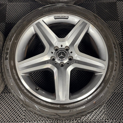 20'' GENUINE MERCEDES AMG 5 SPOKE ML GLE GREY DC ALLOY WHEELS TYRES A1664012002