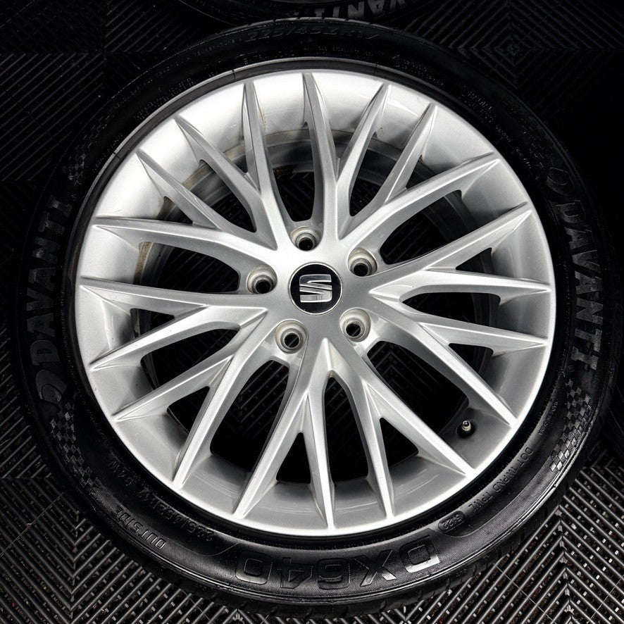 17'' Seat Leon MK3 MK2 FR Silver Alloy Wheels Alloys Tyres 5F0601025H Genuine