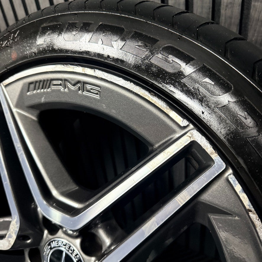18'' Mercedes AMG C Class W205 Grey 5 Spoke Alloy Wheels Tyres Alloys Genuine