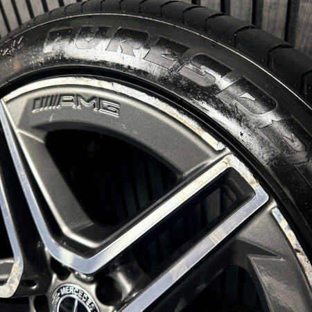 18'' Mercedes AMG C Class W205 Grey 5 Spoke Alloy Wheels Tyres Alloys Genuine