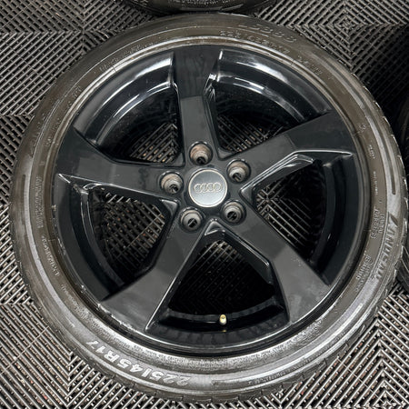 17'' Audi A3 Silver Sport 5 Spoke Black Wheels Alloys Tyres 8V0601025CT Genuine