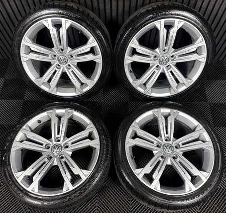 18" VW Golf Seville Silver GTD GT Mk7 Alloy Wheel Tyres 5G0601025CM Genuine