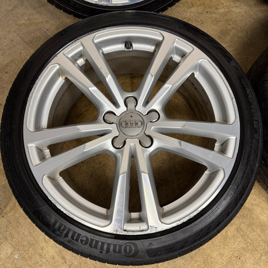 18'' GENUINE AUDI A3 S LINE SILVER ALLOY WHEELS ALLOYS TYRES S3 GOLF 8V0601025BC