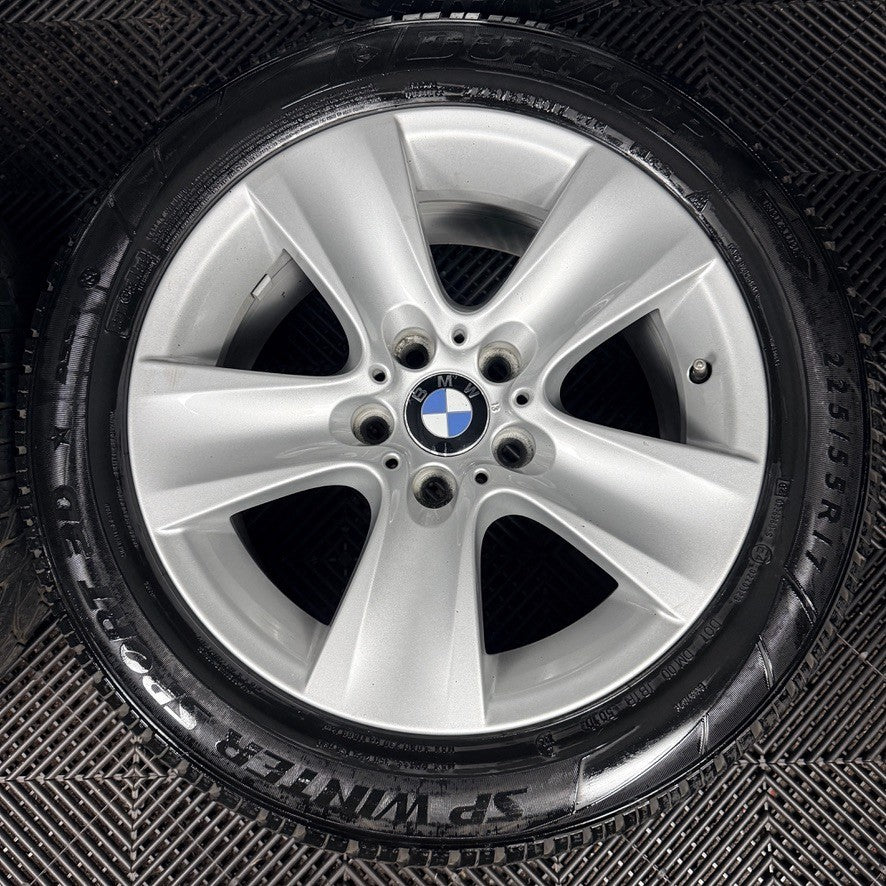 17" Bmw 5 Series 327 Silver 5 Spoke F10 F11 Alloy Wheel Tyres 6790172 Genuine