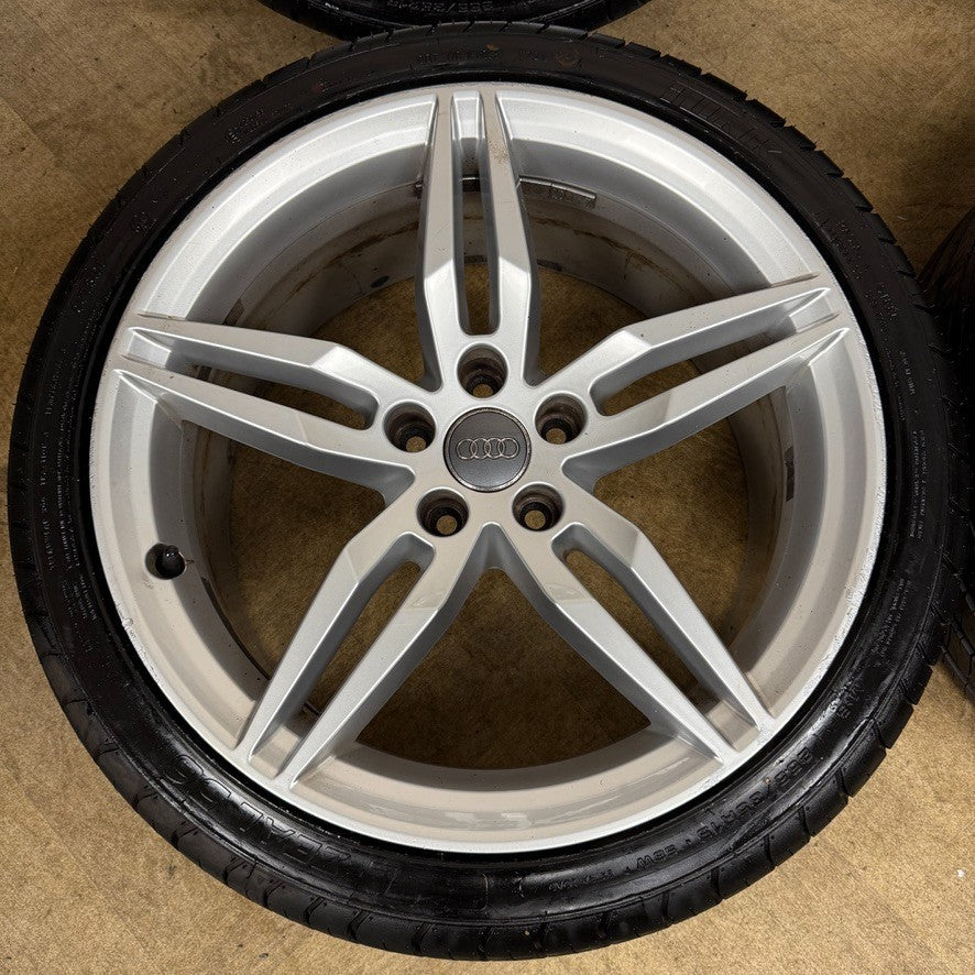19'' GENUINE AUDI A5 S LINE S5 STAR SILVER ALLOY WHEELS ALLOYS TYRES 8W0601025AM