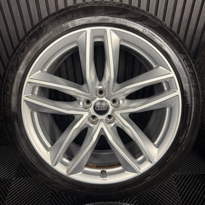 21'' GENUINE AUDI Q7 S LINE RS SILVER ALLOY WHEELS ALLOYS TYRES 4M0601025S