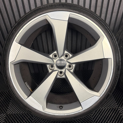 20" GENUINE AUDI A5 S LINE S5 ROTOR GREY DC ALLOY WHEELS TYRES 8W0601025CF