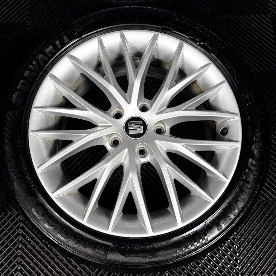17'' Seat Leon MK3 MK2 FR Silver Alloy Wheels Alloys Tyres 5F0601025H Genuine