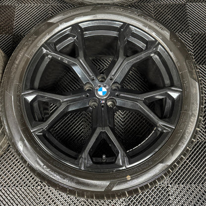 21'' GENUINE BMW X5 X6 G05 G06 741M BLACK M SPORT ALLOYS WHEELS ALLOYS TYRES