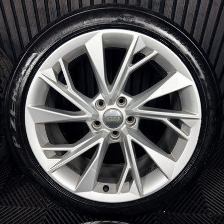 18" Audi A5 Silver Multispoke Alloy Wheels Alloys Tyres 8W0601025FM Genuine