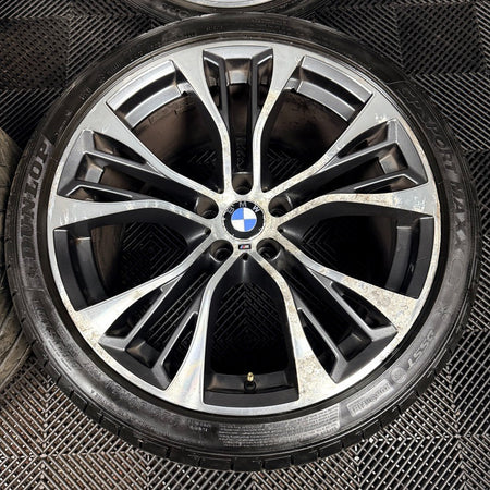 21'' BMW X5 F15 X6 F16 Style 599 Grey DC M Sport Alloy Wheels Tyres Genuine
