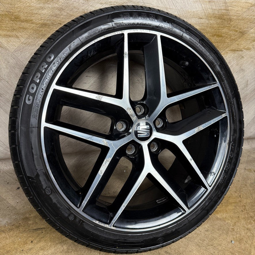 1X 18'' GENUINE SEAT LEON FR PERFORMANCE MK3 ALLOY WHEEL TYRE SINGLE 5F0601025AB