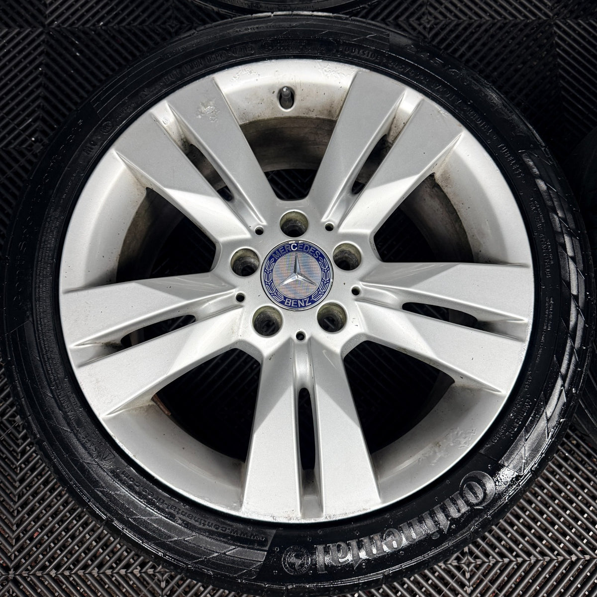 17" Mercedes C Class W204 Silver Alloy Wheels Tyres Alloys Genuine