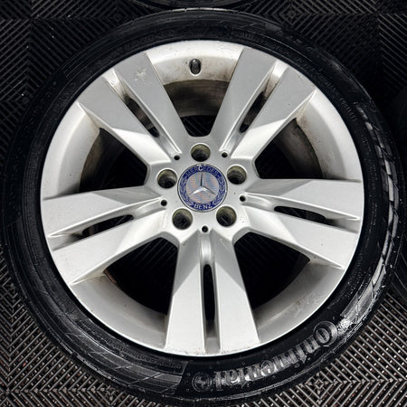 17" Mercedes C Class W204 Silver Alloy Wheels Tyres Alloys Genuine