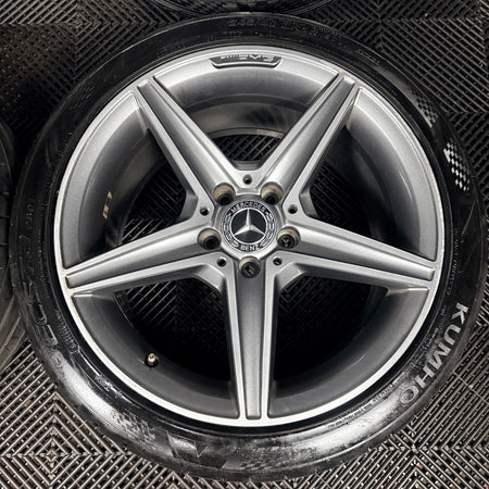 18'' Mercedes AMG C Class W205 Grey DC 5 Spoke Alloy Wheels Tyres Alloys Genuine