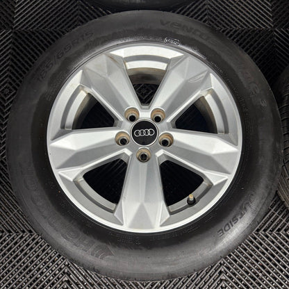 15'' GENUINE AUDI A1 5 SPOKE ALLOY WHEELS ALLOYS TYRES 82A601025