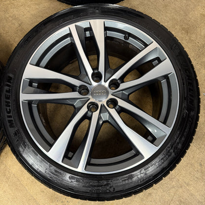 19'' GENUINE AUDI A6 C8 S LINE 5 DOUBLE SPOKE ALLOY WHEELS TYRES 4K0601025H