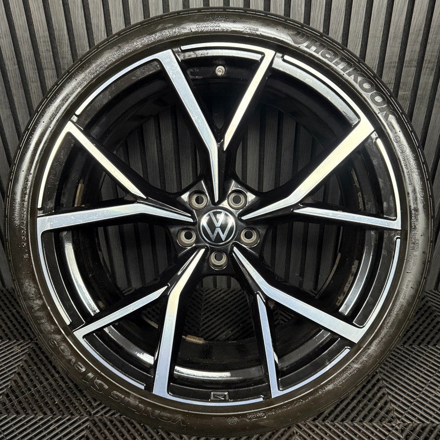 1X 21'' GENUINE VW TIGUAN ESTORIL R BLACK DC ALLOY TYRE WHEEL 5NA601025AK