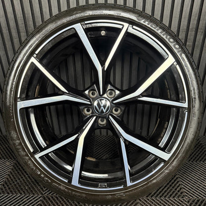 1X 21'' GENUINE VW TIGUAN ESTORIL R BLACK DC ALLOY TYRE WHEEL 5NA601025AK